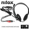 Nilox Cuffia con Microfono PC Padiglione Auricolare Stereofonico Cablato Auricolare per Telefono Cellulare