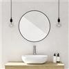 Baikal Specchio da bagno, specchio con cornice nera. Opzione con e senza LED. Stili che si adattano al bagno o a qualsiasi stanza della casa. Rotondo D60 cm