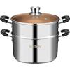 VENTION Vaporiera Acciaio Inox, Couscoussiera, Vaporiera 20 cm Induzione, 2,8 Litri