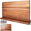 XYJ Ceppo magnetico per coltelli, forbici, supporti in legno naturale, doppio lato, organizer per coltelli, posate da cucina, regalo per donne e uomini