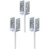Alberts GAH-Alberts 215118 214494 - Supporto per pali a U, larghezza regolabile e per cementare, zincato giallo galvanizzato, larghezza 71-131 mm, ancoraggio per calcestruzzo 200 mm, set da 3 pezzi