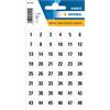HERMA Numbers 12mm 1-240 paper white black 5 sh. Bianco etichetta autoadesiva