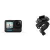 GoPro HERO10 Black - Action Camera impermeabile + Manubrio, Sedile e Pole Mount