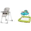 kk Kinderkraft Kinderkraft Seggiolone Pappa YUMMY, Regolabile, Pieghevole, Ripiano Smontabile & Bright Starts, Girello Pieghevole Per Bambini, Primi Passi, Giggling Safari, Partire Da 6 Mesi+