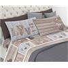 BIANCHERIAWEB SONNI CALDI E PROFONDI CON BIANCHERIAWEB Completo Lenzuola Linea Pensieri Delicati in 100% Cotone Disegno Shabby Love Matrimoniale Beige