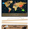 envami® Mappa del Mondo da Grattare - Con Telaio - 68 X 43 CM - Idee Regalo - Mappamondo da Grattare con Bandiere - Scratch off Map - Mappa da grattare - Cartina Mondo da grattare - Oro Inglese