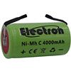 Electron Batteria ricaricabile Ni-Mh C 1/2 mezza torcia 1,2V 4000mAh con lamelle linguette terminali a saldare per pacco pacchi batteria