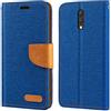 Shantime Alcatel 1X 2019 Custodia, Oxford Custodia a portafoglio in pelle con morbido TPU Back Cover Magnete Flip Case per Alcatel 1X 2019