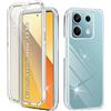 Yutwo Cover per Redmi Note 13 5G (Non per Redmi Note 13 4G) Antiurto Custodia 360 Gradi con Protezione dello Schermo Integrata Rugged Full Body Protettivo Case Trasparente Cover per Redmi Note 13 5G, Clear