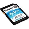 Kingston SDG/64GB SD Canvas Go! Scheda SD da 64 GB per Fotocamere DSLR, Droni e Altri Dispositivi Fotografici Compatibili