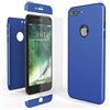 NALIA Custodia Integrale compatibile con iPhone 8 Plus, Cover Protettiva Fronte e Retro & Vetro Temperato, Case Rigida Protezione Telefono Cellulare Bumper Sottile, Colore:Blu