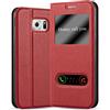 Cadorabo Custodia Libro per Samsung Galaxy S6 in Rosso Zafferano - con Funzione Stand e Chiusura Magnetica - Portafoglio Cover Case Wallet Book Etui Protezione