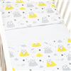 CANGOO CARE CangooCare® Set Lenzuola 3 Pezzi Per Lettino Neonato, Montessori, 70x140 cm, 1 Lenzuolo Di Sotto Con Angoli, 1 Lenzuolo Di Sopra, 1 Federa Cuscino, 100% Cotone, Nuvole