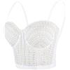 atokiss Corsetto da donna con perline bustier con perline, Perle bianche, Medium