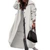 shownicer Cappotto Donna Trench Lungo Leggero Maniche Lunghe Cappotto Lungo Casual Giacca a Vento Autunno Inverno Cardigan Outwear con Tasche B Grigio XL
