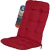 Beautissu Cuscino per Sedia a Sdraio Flair HL 120x50x8cm Extra Comfort per sedie reclinabili, spiaggine e poltrone - Rosso