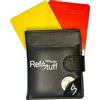 RefStuff RefScorer RefStuff RefSwallet libro dell'arbitro di calcio, in pelle, taccuino, con fogli partita, moneta e schede arbitro di calcio rosse, gialle, blu e verdi