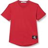 Calvin Klein Jeans Uomo T-shirt Maniche Corte Badge Turn Up Sleeve Scollo Rotondo, Rosa (Sepia Rose), S
