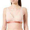 Emporio Armani Bralette Imbottite da Donna con Cuscinetti Rimovibili e Microfibra iconica Reggiseno, Beige, M