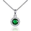 Diamond Treats Collana Donna in Argento Sterling 925, Oro or Oro Rosa, Collana Halo con una Zirconia Cubica Bianca, Blu, Verde o Rossa, Elegante Collana con Ciondolo Rotondo con una Confezione Regalo