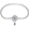 LNQOBU Bracciale in Argento con maglia Snake e chiusura a cuore Compatibile con Pandora Europei Charms da Donna