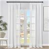 Topfinel Tende per Interni 2 Pezzi 140x280cm Camera da Letto e Soggiorno Finestra Camerette Bambini Voile Trasparenti con Bastoni Tenda a Panello Leggere Morbido Bianco