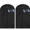 TRKETK 2 Pezzi Copri Abiti, Sacchetti Porta Abiti Pieghevoli Lavabili Copri Abiti Antipolvere con Finestra Trasparente Borsa Porta Abiti con Cerniera Nera per Abiti Cappotto Giacca (24'' x 40'')
