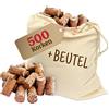 ELES VIDA 500 Tappi per vino - tappi artigianali in scatole di cartonei - tappi per bottiglie anche per tappare tappi - i creativi ne fanno nuovi come accessori per la fabbricazione in scuro 24 x 45 mm