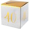 Santex - Salvadanaio metallizzato per compleanni di 40 anni, Oro, 20 x 20 x 20 cm