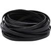 GORGECRAFT 5m*5mm*1mm Strisce di Cinturino In Pelle Nera Vera Pelle Corda Cavo di Cuoio Piatto Corda Bovina Intrecciare Filo per Braccialetti Collana Creazione Gioielli Pizzo Avvio