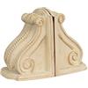 Biscottini Fermalibri per mensole Bianco L23,5xPR12,5xH18,5 cm - Reggi libri per mensole - Fermalibri legno - Ferma libri per libreria con finitura oro