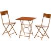 VESTIAMO CASA GIARDINO - Set giardino Bistrot tavolo 60x60 cm e 2 sedie pieghevoli in metallo Arancione