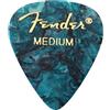 Fender 351, plettri classici in celluloide medi, confezione da 12, colore turchese oceano, per chitarra elettrica, chitarra acustica, mandolino e basso