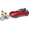 Bruder Auto Roadster con Bici e Ciclista Incluso