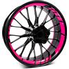 Finest Folia Set di 18 adesivi per cerchioni, per moto, auto, set completo di adesivi per cerchioni da 15, 16, 17, 18, 19, MR020 (05 rosa fluo)
