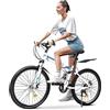 Donened Mountain bike portatile pieghevole da 26 pollici, 21 marce, design pieghevole, con freni a doppio disco, per ragazze e ragazzi (blua2)