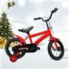Sindipanda Bicicletta per bambini unisex da 14 pollici, con ruote di supporto, per bambini da 3 a 6 anni, colore rosso