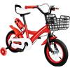 UESUENYENS Bicicletta per bambini da 12 pollici, unisex, con due ruote ausiliarie, una combinazione di freno anteriore e posteriore (rosso) (giallo)