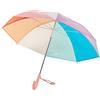 ThreeH Ombrello trasparente per bambini con adorabile superficie arcobaleno 8 nervature in fibra infrangibile Baldacchino esteso da 33 pollici,Rosa
