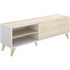 DEKIT GRUPO RIMOBEL DeKit Ness TV Modulo Basso, Truciolare, Bianco/Naturale, Lucido.