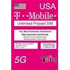 TSIM T-Mobile Prepaid SIM Card - Unlimited 4G/5G Internet Data within USA + 100MB data in Canada and Mexico, Unlimted calls to USA, Canada and Mexico Calls, Texts