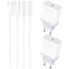 Nisiyama 4-Pack Caricatore per iPhone 14/14 Plus/ 14 Pro/ 14 Pro Max/ 13/12/ 11/8/ XS/XR/X, USB C Rapido 20W Charger and 1M Cavo USBC Caricabatterie Presa Alimentatore Spina Carica Fast Nisiyama