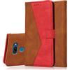 Radoo Cover per LG K50 / Q60, Custodia Portafoglio a Libro Protettiva Flip Cover con Porta Carte, Interno TPU Antiurto Chiusura Magnetica Case Custodie in Pelle per LG K50 / Q60(Rosso Marrone)