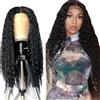 Creuost Human Hair Wig 4x1 Lace Front Wig Capelli Parrucca Umana con Glueless Brasiliana Remy Virgin Wig Real Human Hair Curly Nero Naturale Wig For Women 28 Inch