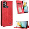 COMAKU Cover ZTE Blade A53 Pro, Custodia a Portafoglio Pelle con Supporto e Chiusura Magnetica - Rosso