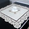 Dazzleex Runner da Tavola Bianco Ricamato in Pizzo Tovaglia Floreale Tovaglia Per Feste di Nozze Tessuto Satinato Quadrato 60 X 60 cm