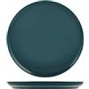 H&H Stoccolma Set 12 Piatti Piani, Stoneware, Blu, 28cm