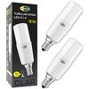 CLAR - Lampadina LED Tubolare con Attacco E14 9W, E14 LED, Lampadina Risparmio Energetico, Luce Calda 3000ºK (Pack 2)