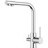 FORIOUS Rubinetto Lavello Cucina, Miscelatore Cucina Rubinetto 3 Vie per Depuratore, Acciaio Inossidabile a Due Maniglie con Beccuccio Acqua Potabile e Girevole, Cromo Lucido