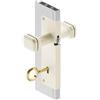 plastik2 Serratura per Porte a Soffietto con Pomolo in Alluminio entrata 15 Maniglietta con Serratura e Chiave(AVORIO)